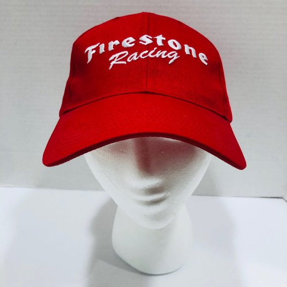 Firestone Racing Baseball Trucker Hat Snapback Embroidered Red Cotton - Picture 1 of 6